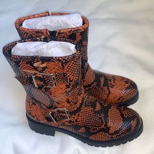 ASOS Snake Print Lug Sole Boots Size 7